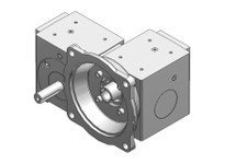 Hub City 0230-17144 150:1 Ratio, Cast Iron Double-Reduction Worm Reducer, 0.625" Input Diameter, 0.625" Output Diameter, C-Face 
