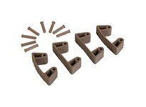 Vikan 101966 Wall Bracket Clips 4 Clips/8 Pins RB Brown