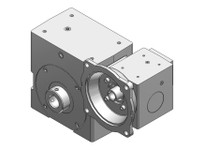 Hub City 0230-22288 400:1 Ratio, Cast Iron Double-Reduction Worm Reducer, 0.625" Input Diameter, 1.250" Output Diameter, C-Face 