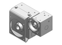 Hub City 0230-30747 300:1 Ratio, Cast Iron Double-Reduction Worm Reducer, 0.625" Input Diameter, 1.438" Output Diameter, C-Face 