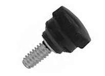 Te-Co 14203 Knurled Knob with Stud, 20 Threads per Inch, 0.750" Outside Diameter, Black Color, Steel Insert, Round ShapeKnurled 