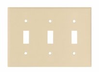Cooper Eaton 2141V-BOX Wallplate 3G Toggle Thermoset Ivory | Durable & Reliable