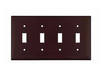 Cooper Eaton 2154B-BOX Wallplate 4G Toggle Thermoset Brown
