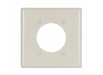 Cooper Eaton 2168LA-BOX Wallplate 2G Single Receptacle W/2.1563" Hole Thermoset Light Almond