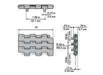 System Plast LFG2121FT-PT-K450 2121 Series Straight-Running Modular Plastic Belt, 4.5" Width, 0.5" Pitch, 0.34" Belt Thickness, 