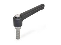 JWWINCO 300.1-KT-45-10X24-32-SW Nylon Plastic Adjustable Lever 1.77" Long Black