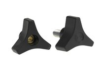 Davies Molding 3036-L Three Arm Thermplastic Thru-Hole Black ( Diameter=1.5 Height=0.875 Hub Diameter=0.625 Thread=1/4-20 )