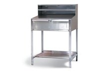 StrongHold 34-SD-AF-TD-280-CA Stainless Steel Industrial Shop Desk 36x28x42