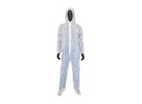 3509/XL SBP White Coverall Elastic Wrist/Ankle w/attached Hood and Boot - Standard Weight