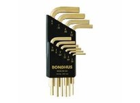Bondhus 38238 Set 10 GoldGuard Plated Hex L-Wrenches 1/16-1/4" - Short