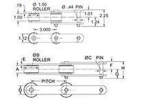 US Tsubaki 3828 53R PLAIN CHAIN-COTTER 3.000" PITCH | YarinInd