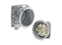 Meltric 49-48143 PF400 INLET METAL GRAY SIZE C IP 66/67 3P+G 400 A 600 VAC 60 Hz +4 AUX