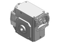 Hub City 0250-54658 43.97:1 Ratio, HERA Cast Iron Helical-Hypoid Reducer, 0.876" Input Diameter, 1.938" Output Diameter, C-Face 