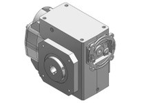 Hub City 0250-55845 37.33:1 Ratio, HERA Cast Iron Helical-Hypoid Reducer, 1.126" Input Diameter, 2.188" Output Diameter, C-Face 