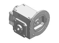 Hub City 0250-56423 52.50:1 Ratio, HERA Cast Iron Helical-Hypoid Reducer, 0.626" Input Diameter, 1.000" Output Diameter, C-Face 