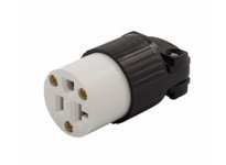 Cooper Eaton 5369 Conn 20A 125V 2P3W Straight Poly Black & White