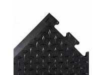 NoTrax 545E3631BL Rubber Modular 545 Diamond Top Interlok End 36"X31" Black