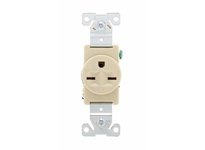 Cooper Eaton 5661V Receptacle Single 15A250V 2P3W Brass Strap B&S Ivory