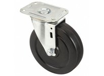5X728 Debris-Resistant Standard Plate Caster Swivel Rubber 3" Wheel | YarinInd