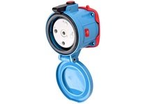 Meltric 69-84042 DSN100 RECEPTACLE METAL BLUE SIZE 4 TYPE 4X IP 69 2P+G 100 A 480 VAC 60 Hz NO AUX