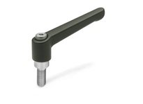JWWINCO 6T40A07K GN300.1-63-3/8X16-40-SW Zinc Die-Cast Adjustable Lever 2.48" Long Black