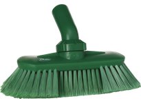 Vikan 70672 Brush Angle Adjustable Waterfed Soft-Split 9" Green | YarinInd