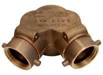 DIXON 90DCS4025F-NB 90 Degree 4" FNPT x 2-1/2" FNST Dbl Clapper Siamese-Brass No Branding