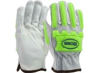 997KBC/S Cowhide Leather Palm Split Cow Back Hi-Vis Green Impact TPR ASTM F1930