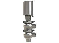Dixon D04A15B3PE SSV-Series Single Seat Valve, Divert F Body, Weld, Double Acting Actuator (Air-To-Air)