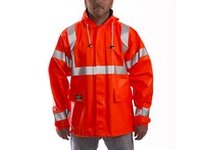 Tingley J44129-L ECLIPSE Hi-Vis Flame/Arc/Flash Fire Resistant Class 3 Jacket Full Vented Cape Back - Orange-Red Size L