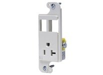 Hubbell Wiring RJ62WTR JLOAD 20A RECEPT TR & 2 PORTS WHITE