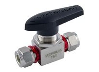 Superlok SBVI120H1-S4 1/4"T - SBV120H Bar Stock Tube End Ball Valve - 2, 500 PSI - Panel Mount - 2 Ferrule - 316 Stainless Steel