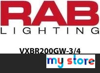 RAB VXBR200GW-3/4 VAPORPROOF 200 WALL BRK 4 BOX 3/4 WHITE W/ GL GLOBE WIRE GD