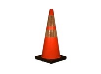 Cortina 03-500-10 DW Traffic Cone 28" Orange 7# 6"/4" Collars w/black base