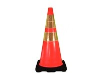 Cortina 03-500-243M DW Traffic Cone 28" Orange 10# 6"/4" 3M Collars w/black base