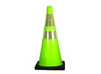 Cortina 03-500-68 DW Traffic Cone 28" Lime 7# 6"/4" Collars w/black base