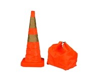 Cortina 03-500-80-5 Pop-up Economy Cone 28" Orange 2# 6"/4" Collars w/light (5 pack)