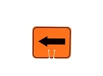 Cortina 03-550-AL Cone Sign Arrow Left (Black on Orange) | Durable Traffic Sign