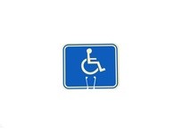 Cortina 03-550-H Cone Sign Handicap Symbol (blue overlay on white) | YarinInd