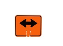 Cortina 03-550-LRA Cone Sign Arrow Bi-Directional (Black on Orange) | Industrial Safety Supplies