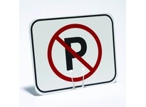 Cortina 03-550-NP Cone Sign No Parking Symbol (black & red on white)