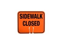 Cortina 03-550-SC Cone Sign Sidewalk Closed (Black on Orange) | Durable Safety Sign
