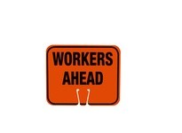 Cortina 03-550-WAH Cone Sign Workers Ahead (Black on Orange) | Single-Sided
