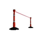 Cortina 03-602-002-01-05 (2) Skipper Org Post & Blk Base w/(2) Skipper Org Unit - Red/Wht Stripes | YarinInd