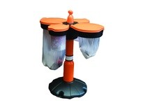 Cortina 03-602-002-01-30 (1) Skipper Org Post & Blk Base w/(2) Recycle Bins & (2) Safety Dispenser