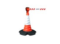 Cortina 03-602-004-01-04 Skipper Org Cone w/Unit - Red/Wht Stripes | Danger