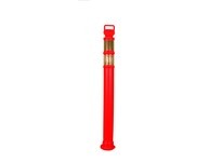 Cortina 03-747R 45" EZ Grab Flared Red Post - (2)3" High Intensity Prismatic Collars