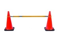 Cortina 03-824CB-Y Cone Bar Retractable 5-9 Yellow w/(3) 4" HI Collars (3" dia. ring)