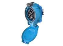 Meltric 03-A4001 PN12c RECEPTACLE POLY BLUE SIZE 1 TYPE 4X IP 69 11P+G 15 A 480 VAC/ VDC 60 Hz