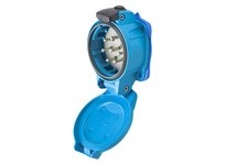 Meltric 03-P4051-001-824-300 PN7c INLET POLY BLUE SIZE 1 IP 66/67 5P+G 15 A 480 VAC 60 Hz REVERSE INTERIORS SCREW TYPE LOCKING P